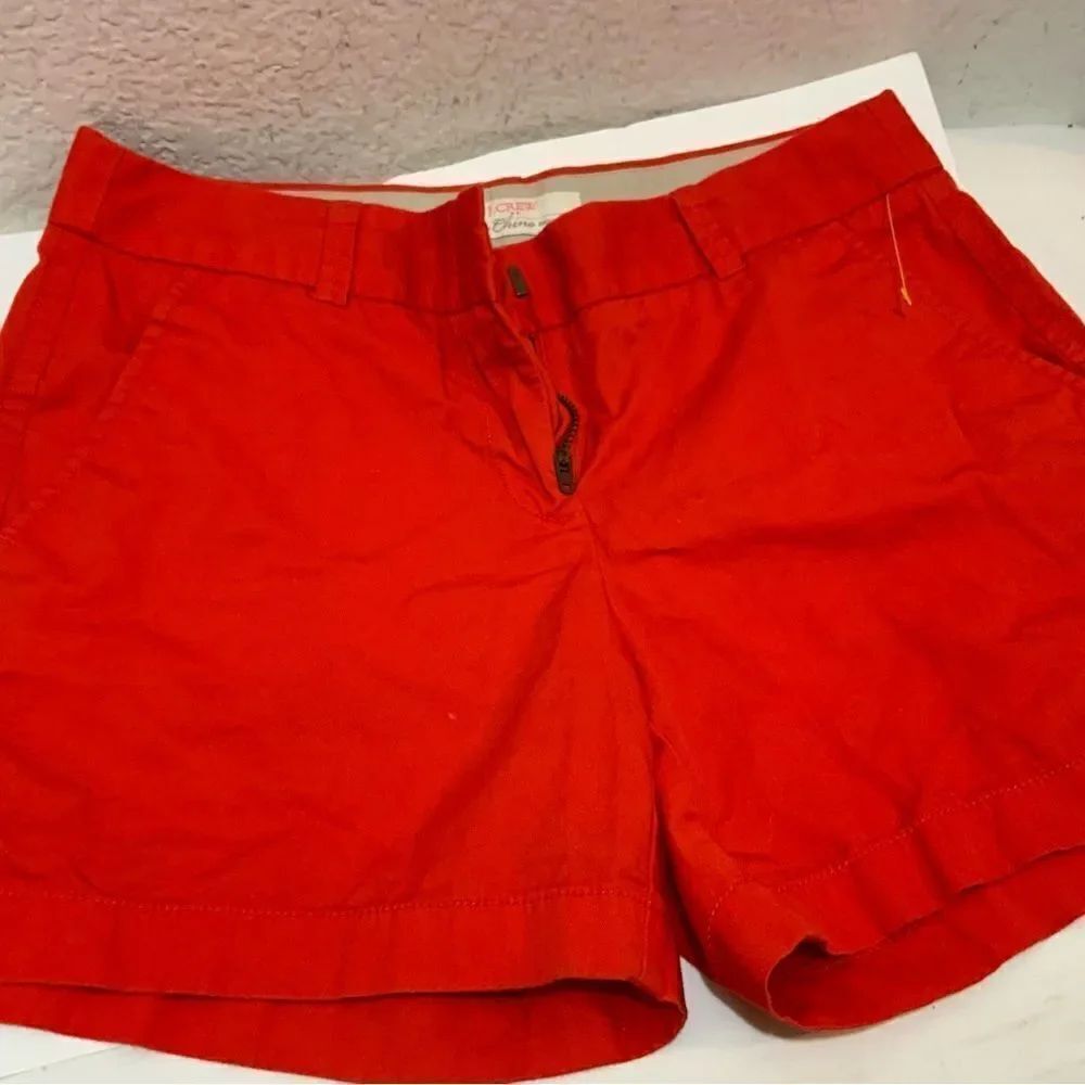 J. Crew Womens In Chino Size 2 Red Casual Shorts